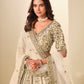Rajwada Ivory Silk Blend Embellished Lehenga For Women
