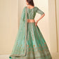 Rajwada Green Silk Blend Embellished Lehenga For Women