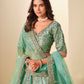 Rajwada Green Silk Blend Embellished Lehenga For Women