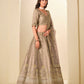 Rajwada Beige Silk Blend Embellished Lehenga For Women