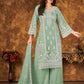 Rajwada Green Net Embroidered Semi stitched Kurta Set with Inner For Women
