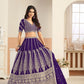 Rajwada Deep Purple Georgette Embellished Lehenga For Women
