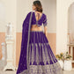 Rajwada Deep Purple Georgette Embellished Lehenga For Women