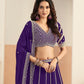 Rajwada Deep Purple Georgette Embellished Lehenga For Women