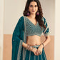 Rajwada Deep Teal Georgette Embellished Lehenga For Women