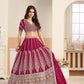 Rajwada Deep Magenta Georgette Embellished Lehenga For Women