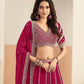 Rajwada Deep Magenta Georgette Embellished Lehenga For Women