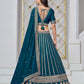 Rajwada Deep Teal Net Embellished Lehenga For Women
