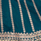 Rajwada Deep Teal Net Embellished Lehenga For Women