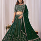 Rajwada Deep Green Georgette Embellished Lehenga For Women