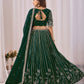 Rajwada Deep Green Georgette Embellished Lehenga For Women