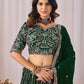 Rajwada Deep Green Georgette Embellished Lehenga For Women