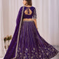 Rajwada Deep Purple Georgette Embellished Lehenga For Women