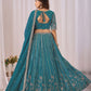 Rajwada Teal Blue Georgette Embellished Lehenga For Women