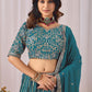 Rajwada Teal Blue Georgette Embellished Lehenga For Women
