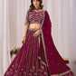 Rajwada Wine Georgette Embellished Lehenga For Women