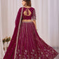 Rajwada Wine Georgette Embellished Lehenga For Women