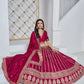 Rajwada Dark Pink Net Embellished Lehenga For Women