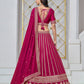 Rajwada Dark Pink Net Embellished Lehenga For Women