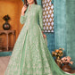 Rajwada Green Net  Embroidered Semi stitched Kurta Set with Inner For Women