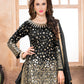 Rajwada Black Tafeta Embellished Semi stitched Kurta Set For Women