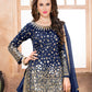 Rajwada BlueTafeta Embellished Semi stitched Kurta Set For Women