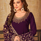 Rajwada Purple Georgette Embroidered Semi stitched Kurta Set For Women