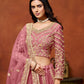 Rajwada Dusty Pink Net Embellished Lehenga For Women