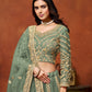 Rajwada Dusty Green Net Embellished Lehenga For Women