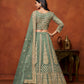 Rajwada Dusty Green Net Embellished Lehenga For Women