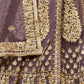 Rajwada Dusty Purple Net Embellished Lehenga For Women