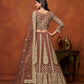 Rajwada Brown Net Embellished Lehenga For Women