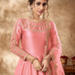 Rajwada Pink Silk Embroidered Semi stitched Kurta Set For Women