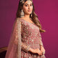 Rajwada Mauve Net Embroidered Semi stitched Kurta Set With Inner For Women
