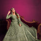 Rajwada Light Green Net Embroidered Semi stitched Kurta Set With Inner For Women