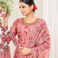 Rajwada Pink Net Embroidered Semi stitched Kurta Set With Inner For Women
