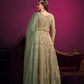 Rajwada Green Net  Embroidered Semi stitched Kurta Set With Inner For Women