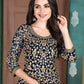Rajwada Blue Georgette Embroidered Semi stitched Kurta Set For Women