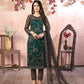 Rajwada Green Net Embroidered Semi stitched Kurta Set with Inner For Women