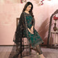 Rajwada Green Net Embroidered Semi stitched Kurta Set with Inner For Women