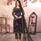 Rajwada Purple Net Embroidered Semi stitched Kurta Set with Inner For Women
