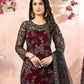 Rajwada Red Net Embroidered Semi stitched Kurta Set with Inner For Women