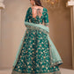 Rajwada Sea Green Silk Blend Embellished Lehenga For Women