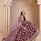 Rajwada Wine Silk Blend Embellished Lehenga For Women