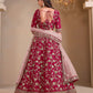 Rajwada Dark Pink Silk Blend Embellished Lehenga For Women