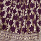 Rajwada Purple Silk Blend Foil Print Gown For Women