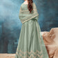 Rajwada Light Green Net Embroidered Semi stitched Kurta Set with Inner For Women