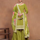 Rajwada Light Green Embroidered Silk Blend Semi Stitched Kurta Set For Women