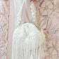 Rajwada Off White Velvet Embellished Hand Bag For Women