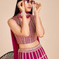 Rajwada Magenta Georgette Embroidered Semi-Stitched Lehenga For Women